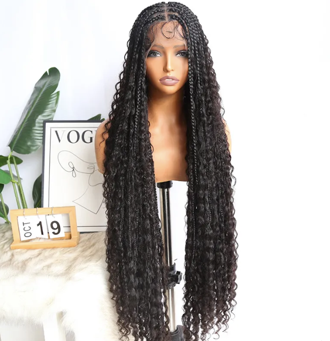 360 Full Transparent Lace Boho Braided Wig - 26in